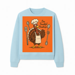 Thankful Turkey Chef T-Shirt, Cute Thanksgiving Gift for Housekeepers, Funny Cooking, Fall Harvest Apparel, Turkey Lover Tee - Sweatshirt 1758181735478.jpg