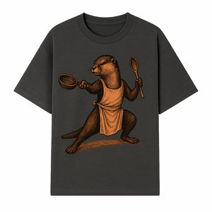 Funny Chef Otter Artwork - Cooking Graphic Print T-Shirt, Apron, or Home Decor for Animal Lovers and Culinary Enthusiasts - T-shirt 1758181735498.jpg