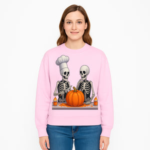 Skeleton Chef Pumpkin Carving Decor - Fun Halloween Kitchen Art Print - Sweatshirt 1758181735595.jpg