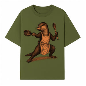 Funny Chef Otter Artwork - Cooking Graphic Print T-Shirt, Apron, or Home Decor for Animal Lovers and Culinary Enthusiasts - T-shirt 1758181735645.jpg