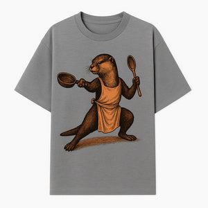 Funny Chef Otter Artwork - Cooking Graphic Print T-Shirt, Apron, or Home Decor for Animal Lovers and Culinary Enthusiasts - T-shirt 1758181735800.jpg