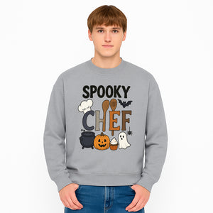 Spooky Chef Halloween Kitchen Decor - Pumpkin, Ghost, Cauldron, Baking Utensils - Fun Autumn Home & Party Decoration - Sweatshirt 1758181736023.jpg