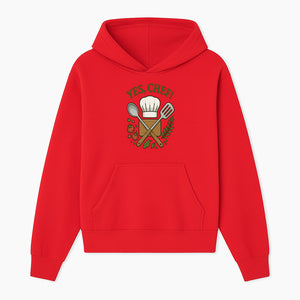 Yes Chef! Kitchen Decor Chef Hat and Utensils Design for Cooking Enthusiasts, Aprons, Tees, and Home Decor - Hoodie 1758181736041.jpg