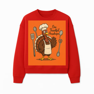 Thankful Turkey Chef T-Shirt, Cute Thanksgiving Gift for Housekeepers, Funny Cooking, Fall Harvest Apparel, Turkey Lover Tee - Sweatshirt 1758181736058.jpg
