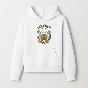 Yes Chef! Kitchen Decor Chef Hat and Utensils Design for Cooking Enthusiasts, Aprons, Tees, and Home Decor - Hoodie 1758181736301.jpg