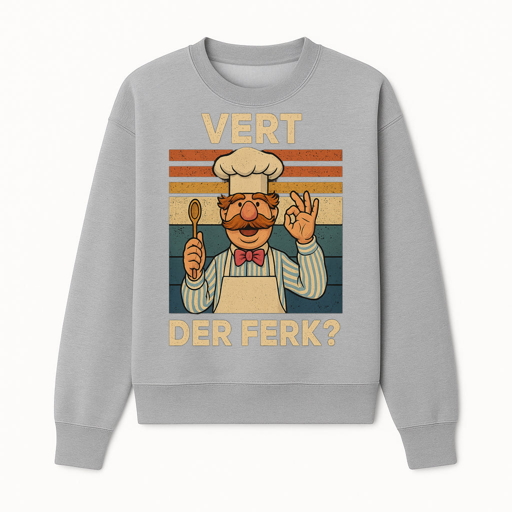 Vintage Chef Graphic Tee - Vert Der Ferk? Retro Cooking Humor Shirt for Foodies and Chefs, Fun Gift Idea - Sweatshirt 1758181736641.jpg