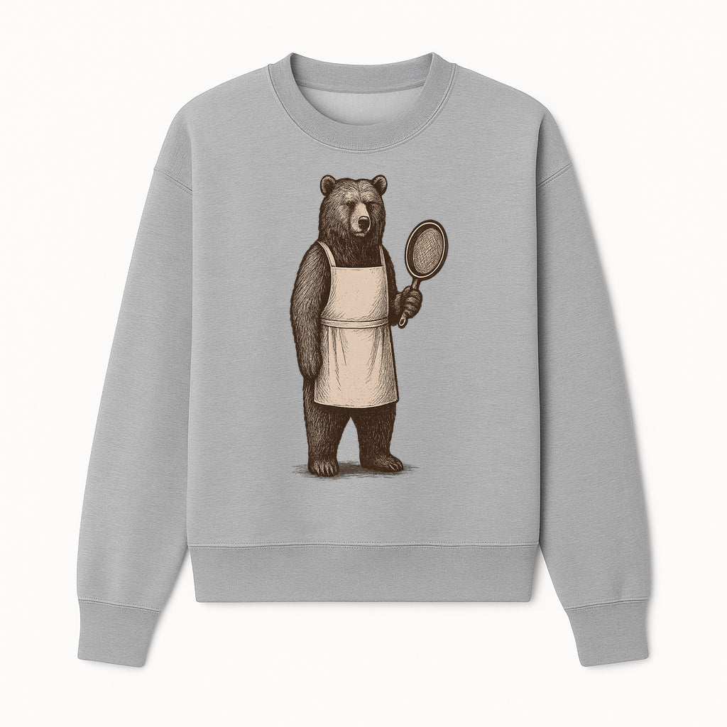 Whimsical Bear Chef Illustration | Vintage Style Cooking Art Print | Fun Kitchen Decor Gift Idea - Sweatshirt 1758181737188.jpg