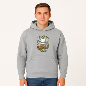 Yes Chef! Kitchen Decor Chef Hat and Utensils Design for Cooking Enthusiasts, Aprons, Tees, and Home Decor - Hoodie 1758181737466.jpg