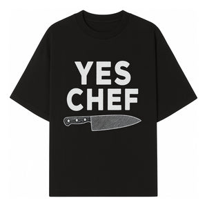 Yes Chef Knife Print - Culinary Art Decor for Chefs Kitchen Wall, Professional Cook Gift, Modern Kitchen Artwork - T-shirt 1758181738375.jpg