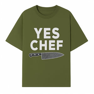 Yes Chef Knife Print - Culinary Art Decor for Chefs Kitchen Wall, Professional Cook Gift, Modern Kitchen Artwork - T-shirt 1758181738605.jpg