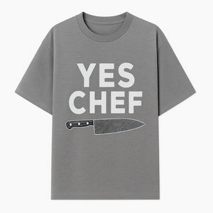 Yes Chef Knife Print - Culinary Art Decor for Chefs Kitchen Wall, Professional Cook Gift, Modern Kitchen Artwork - T-shirt 1758181738732.jpg