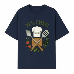 Yes Chef! Kitchen Decor Chef Hat and Utensils Design for Cooking Enthusiasts, Aprons, Tees, and Home Decor - T-shirt 1758181739017.jpg