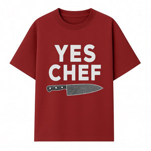 Yes Chef Knife Print - Culinary Art Decor for Chefs Kitchen Wall, Professional Cook Gift, Modern Kitchen Artwork - T-shirt 1758181739174.jpg