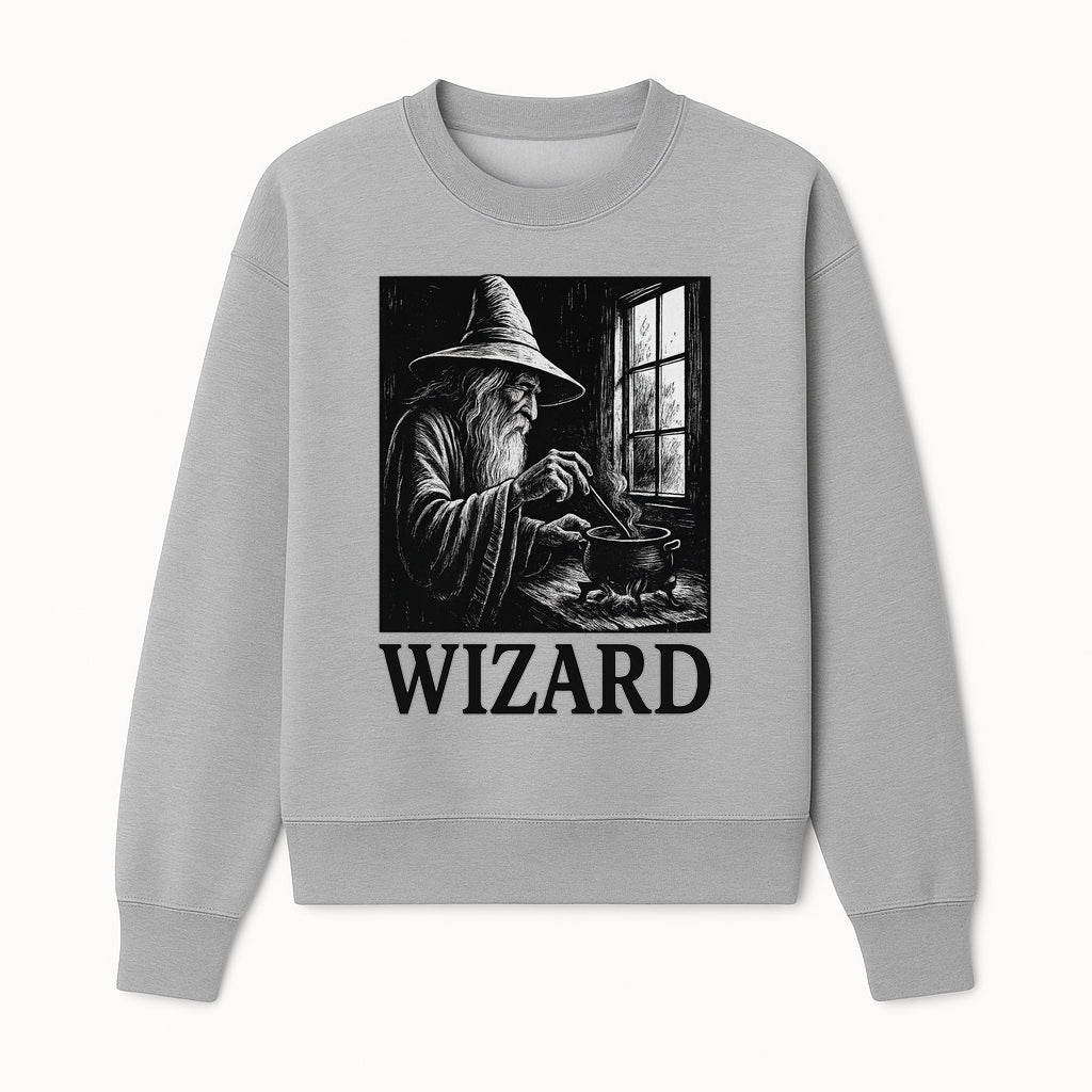 Vintage Wizard Brewing Potion Art Print - Fantasy Wall Decor - Magical Wizard Artwork for Home, Office, or Gift - Sweatshirt 1758181739191.jpg