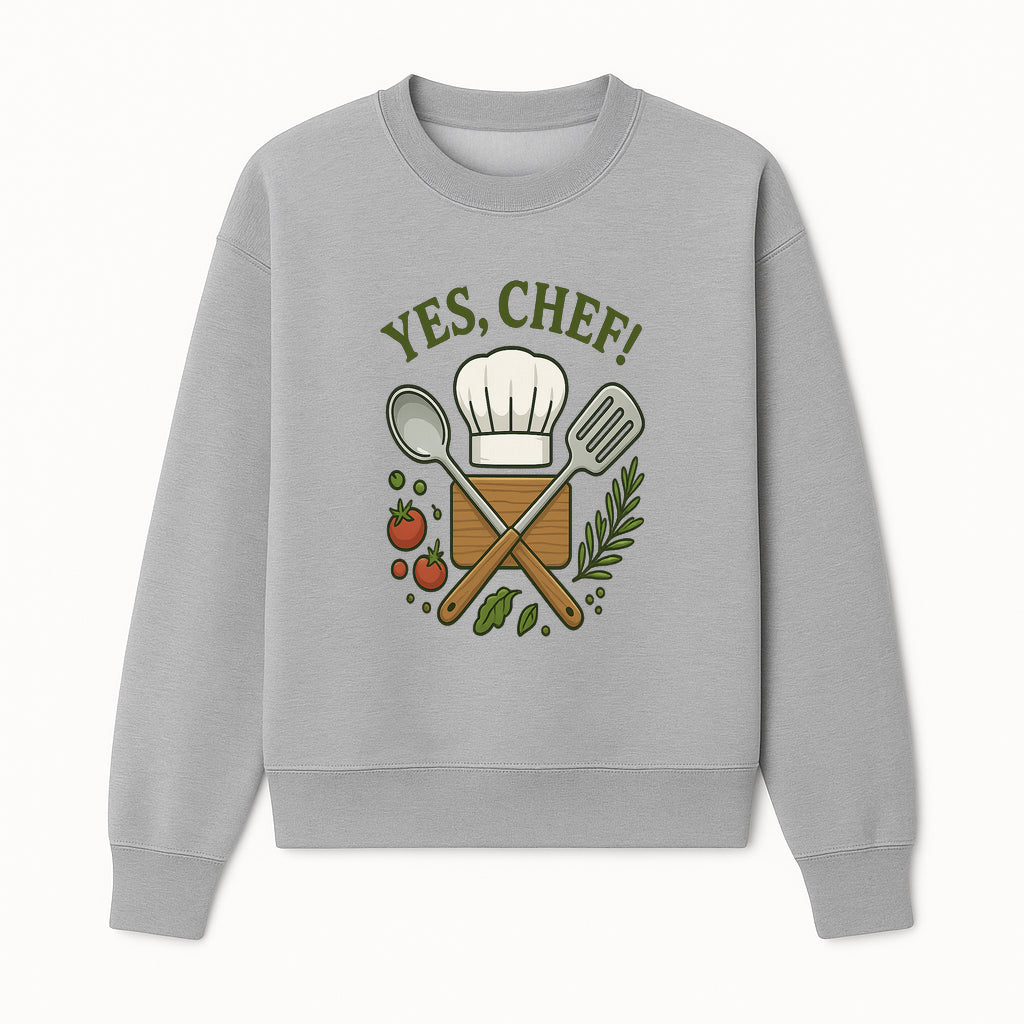 Yes Chef! Kitchen Decor Chef Hat and Utensils Design for Cooking Enthusiasts, Aprons, Tees, and Home Decor - Sweatshirt 1758181740939.jpg