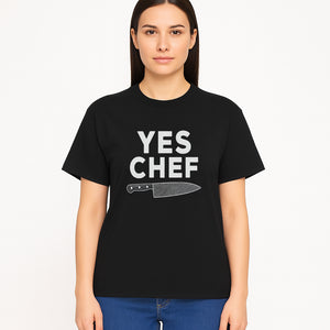 Yes Chef Knife Print - Culinary Art Decor for Chefs Kitchen Wall, Professional Cook Gift, Modern Kitchen Artwork - T-shirt 1758181741077.jpg