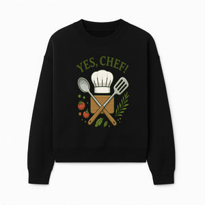 Yes Chef! Kitchen Decor Chef Hat and Utensils Design for Cooking Enthusiasts, Aprons, Tees, and Home Decor - Sweatshirt 1758181741124.jpg
