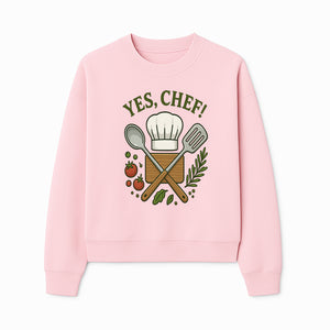 Yes Chef! Kitchen Decor Chef Hat and Utensils Design for Cooking Enthusiasts, Aprons, Tees, and Home Decor - Sweatshirt 1758181741767.jpg