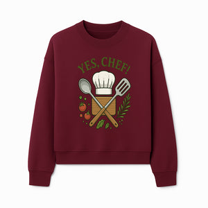 Yes Chef! Kitchen Decor Chef Hat and Utensils Design for Cooking Enthusiasts, Aprons, Tees, and Home Decor - Sweatshirt 1758181741966.jpg