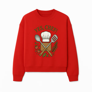 Yes Chef! Kitchen Decor Chef Hat and Utensils Design for Cooking Enthusiasts, Aprons, Tees, and Home Decor - Sweatshirt 1758181742213.jpg