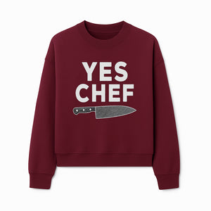 Yes Chef Knife Print - Culinary Art Decor for Chefs Kitchen Wall, Professional Cook Gift, Modern Kitchen Artwork - Sweatshirt 1758181742339.jpg