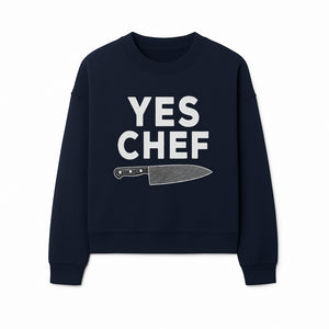 Yes Chef Knife Print - Culinary Art Decor for Chefs Kitchen Wall, Professional Cook Gift, Modern Kitchen Artwork - Sweatshirt 1758181742502.jpg