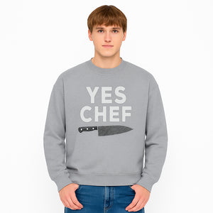 Yes Chef Knife Print - Culinary Art Decor for Chefs Kitchen Wall, Professional Cook Gift, Modern Kitchen Artwork - Sweatshirt 1758181744110.jpg