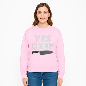 Yes Chef Knife Print - Culinary Art Decor for Chefs Kitchen Wall, Professional Cook Gift, Modern Kitchen Artwork - Sweatshirt 1758181744231.jpg