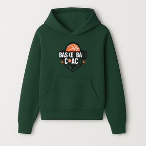 Basketball Coach Logo Design | Sports Coaching Emblem | Orange & Black Graphic for Coaches & Teams - Hoodie 1758186535790.jpg