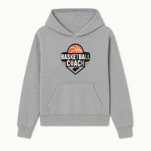Basketball Coach Logo Design | Sports Coaching Emblem | Orange & Black Graphic for Coaches & Teams - Hoodie 1758186535924.jpg