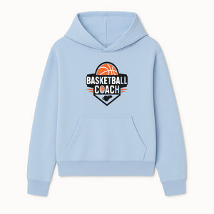 Basketball Coach Logo Design | Sports Coaching Emblem | Orange & Black Graphic for Coaches & Teams - Hoodie 1758186536080.jpg