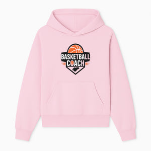 Basketball Coach Logo Design | Sports Coaching Emblem | Orange & Black Graphic for Coaches & Teams - Hoodie 1758186536229.jpg