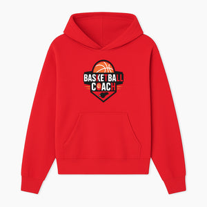 Basketball Coach Logo Design | Sports Coaching Emblem | Orange & Black Graphic for Coaches & Teams - Hoodie 1758186536602.jpg