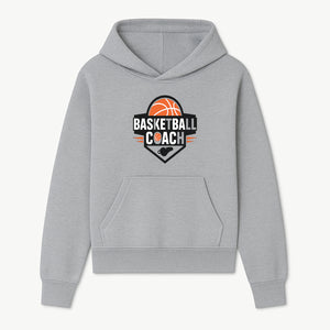 Basketball Coach Logo Design | Sports Coaching Emblem | Orange & Black Graphic for Coaches & Teams - Hoodie 1758186536739.jpg