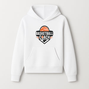 Basketball Coach Logo Design | Sports Coaching Emblem | Orange & Black Graphic for Coaches & Teams - Hoodie 1758186536878.jpg