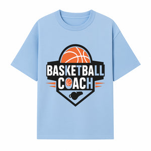 Basketball Coach Logo Design | Sports Coaching Emblem | Orange & Black Graphic for Coaches & Teams - T-shirt 1758186539073.jpg