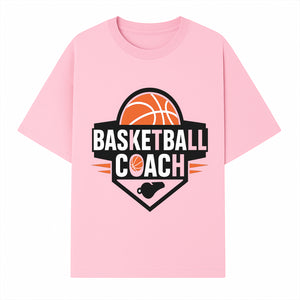 Basketball Coach Logo Design | Sports Coaching Emblem | Orange & Black Graphic for Coaches & Teams - T-shirt 1758186539222.jpg