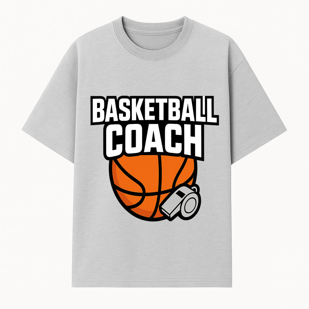 Basketball Coach Graphic Tee - Sports Coaching T-Shirt with Whistle and Ball Design for Coaches and Players - T-shirt 1758186539278.jpg