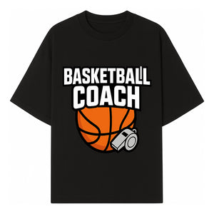 Basketball Coach Graphic Tee - Sports Coaching T-Shirt with Whistle and Ball Design for Coaches and Players - T-shirt 1758186539426.jpg