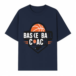 Basketball Coach Logo Design | Sports Coaching Emblem | Orange & Black Graphic for Coaches & Teams - T-shirt 1758186539522.jpg