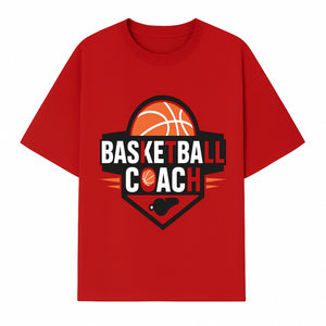 Basketball Coach Logo Design | Sports Coaching Emblem | Orange & Black Graphic for Coaches & Teams - T-shirt 1758186539671.jpg