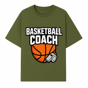 Basketball Coach Graphic Tee - Sports Coaching T-Shirt with Whistle and Ball Design for Coaches and Players - T-shirt 1758186539701.jpg
