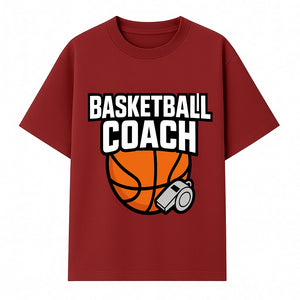 Basketball Coach Graphic Tee - Sports Coaching T-Shirt with Whistle and Ball Design for Coaches and Players - T-shirt 1758186540293.jpg