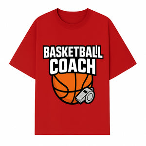 Basketball Coach Graphic Tee - Sports Coaching T-Shirt with Whistle and Ball Design for Coaches and Players - T-shirt 1758186540579.jpg