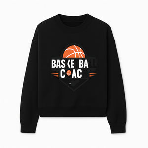 Basketball Coach Logo Design | Sports Coaching Emblem | Orange & Black Graphic for Coaches & Teams - Sweatshirt 1758186541563.jpg