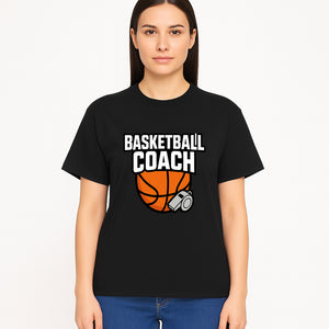 Basketball Coach Graphic Tee - Sports Coaching T-Shirt with Whistle and Ball Design for Coaches and Players - T-shirt 1758186542156.jpg