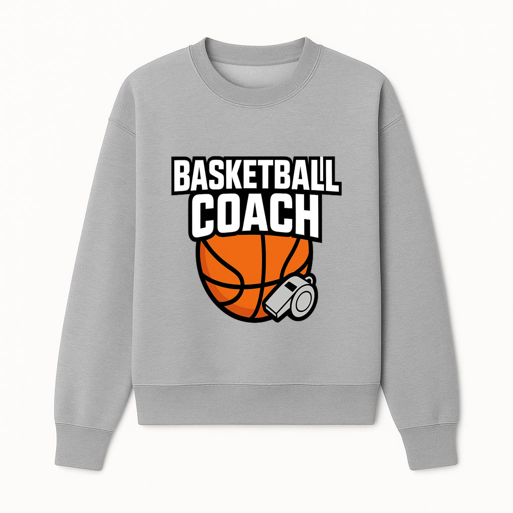 Basketball Coach Graphic Tee - Sports Coaching T-Shirt with Whistle and Ball Design for Coaches and Players - Sweatshirt 1758186542275.jpg