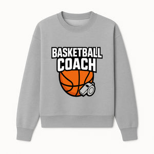 Basketball Coach Graphic Tee - Sports Coaching T-Shirt with Whistle and Ball Design for Coaches and Players - Sweatshirt 1758186542275.jpg