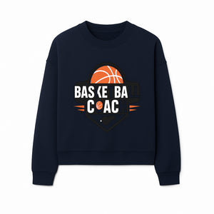 Basketball Coach Logo Design | Sports Coaching Emblem | Orange & Black Graphic for Coaches & Teams - Sweatshirt 1758186542575.jpg