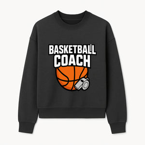 Basketball Coach Graphic Tee - Sports Coaching T-Shirt with Whistle and Ball Design for Coaches and Players - Sweatshirt 1758186542600.jpg